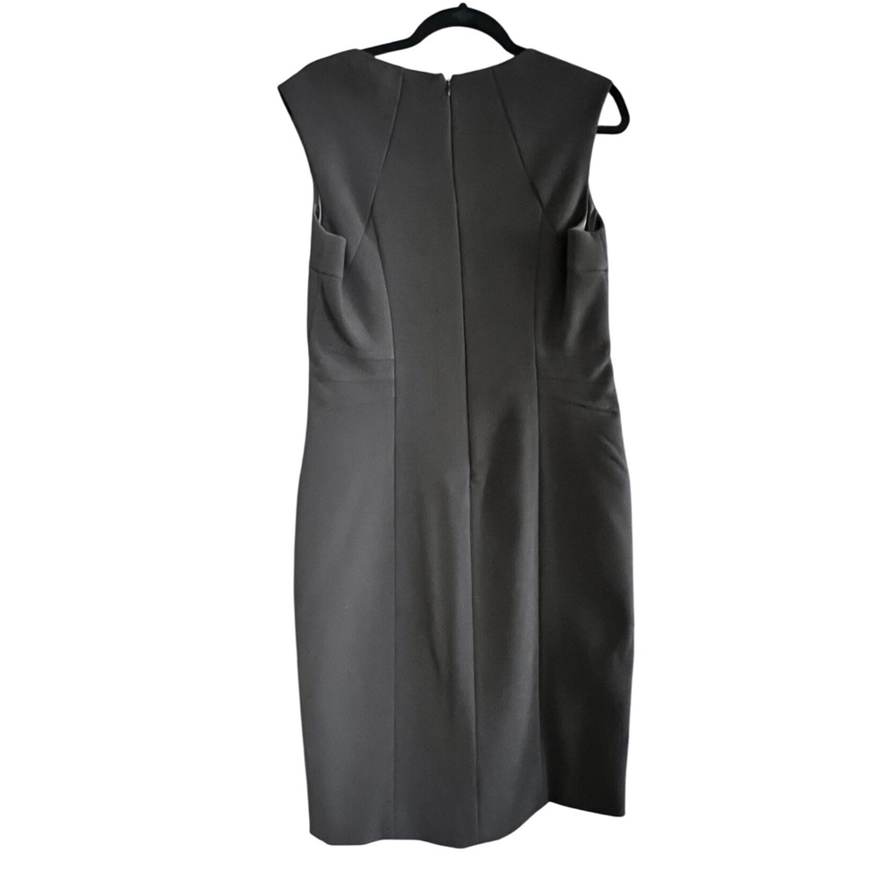 L'AGENCE Black Cotton Blend Sleeveless Square Neck Sheath Dress Career Office - Picture 4 of 8